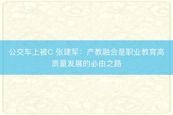 公交车上被C 张建军：产教融合是职业教育高质量发展的必由之路