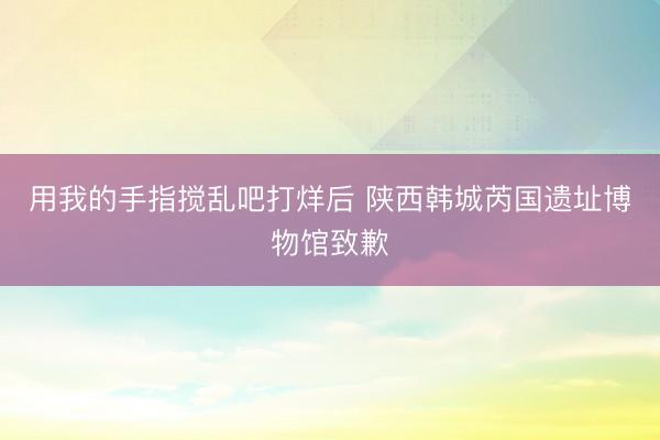 用我的手指搅乱吧打烊后 陕西韩城芮国遗址博物馆致歉