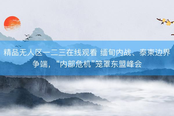 精品无人区一二三在线观看 缅甸内战、泰柬边界争端，“内部危机”笼罩东盟峰会