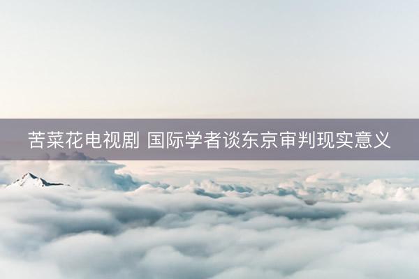 苦菜花电视剧 国际学者谈东京审判现实意义