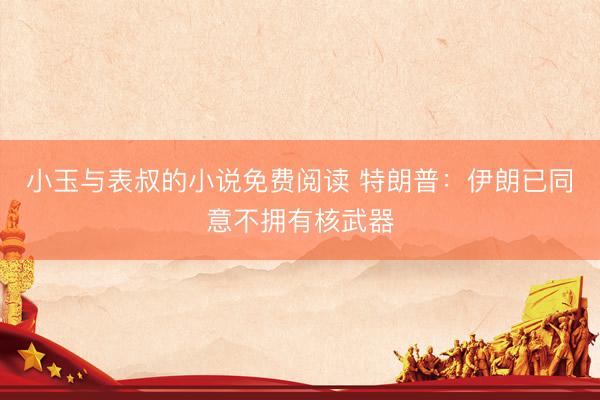 小玉与表叔的小说免费阅读 特朗普：伊朗已同意不拥有核武器