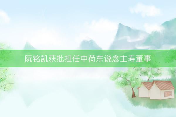 阮铭凯获批担任中荷东说念主寿董事