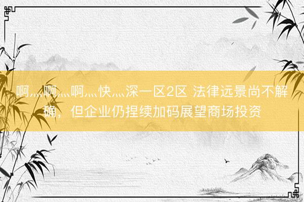 啊灬啊灬啊灬快灬深一区2区 法律远景尚不解确，但企业仍捏续加码展望商场投资