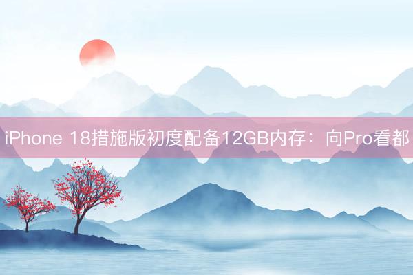 iPhone 18措施版初度配备12GB内存:向Pro看都