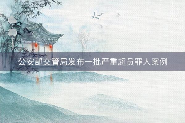 公安部交管局发布一批严重超员罪人案例
